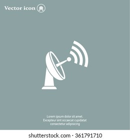 Radar Vector icon satellite dish tv technology.