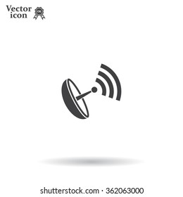Radar Vector icon satellite dish tv technology.