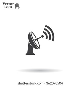 Radar Vector icon satellite dish tv technology.