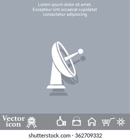 Radar Vector icon satellite dish tv technology.