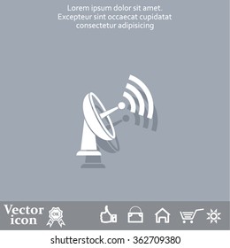Radar Vector icon satellite dish tv technology.