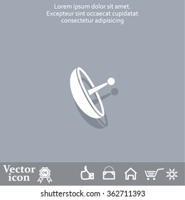 Radar Vector icon satellite dish tv technology.
