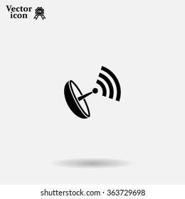 Radar Vector icon satellite dish tv technology.