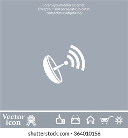 Radar Vector icon satellite dish tv technology.