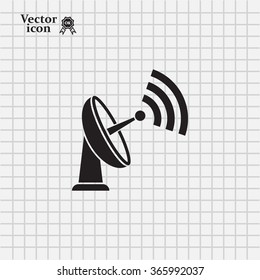 Radar Vector icon satellite dish tv technology.