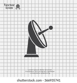 Radar Vector icon satellite dish tv technology.