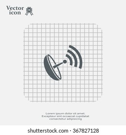 Radar Vector icon satellite dish tv technology.