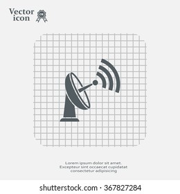 Radar Vector icon satellite dish tv technology.