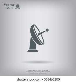 Radar Vector icon satellite dish tv technology.