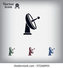 Radar Vector icon satellite dish tv technology.