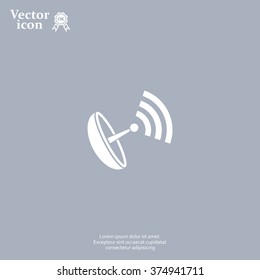 Radar Vector icon satellite dish tv technology.