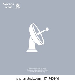Radar Vector icon satellite dish tv technology.