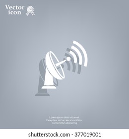Radar Vector icon satellite dish tv technology.