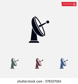 Radar Vector icon satellite dish tv technology.