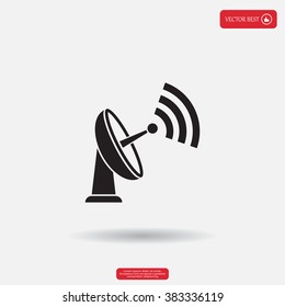 Radar Vector icon satellite dish tv technology.