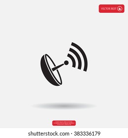 Radar Vector icon satellite dish tv technology.