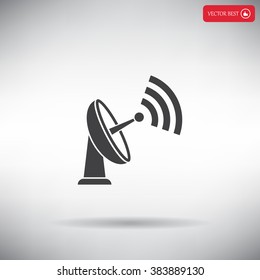 Radar Vector icon satellite dish tv technology.