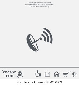 Radar Vector icon satellite dish tv technology.
