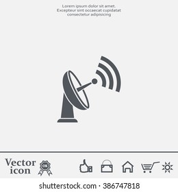 Radar Vector icon satellite dish tv technology.