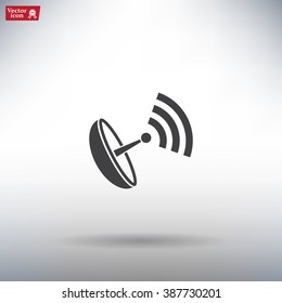 Radar Vector icon satellite dish tv technology.