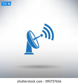 Radar Vector icon satellite dish tv technology.