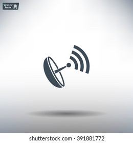 Radar Vector icon satellite dish tv technology.