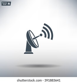 Radar Vector icon satellite dish tv technology.
