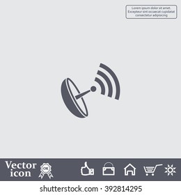 Radar Vector icon satellite dish tv technology.