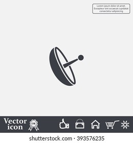 Radar Vector icon satellite dish tv technology.