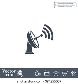 Radar Vector icon satellite dish tv technology.