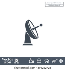 Radar Vector icon satellite dish tv technology.
