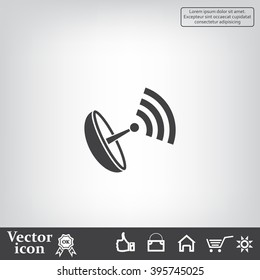 Radar Vector icon satellite dish tv technology.