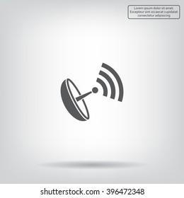 Radar Vector icon satellite dish tv technology.