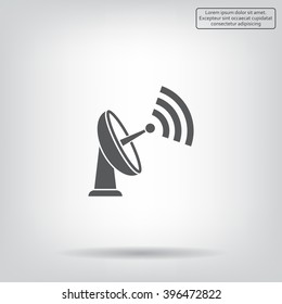 Radar Vector icon satellite dish tv technology.