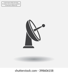 Radar Vector icon satellite dish tv technology.