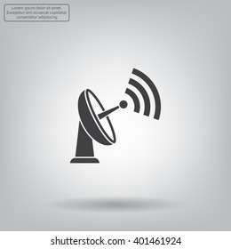 Radar Vector icon satellite dish tv technology.