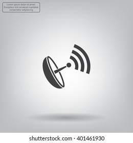 Radar Vector icon satellite dish tv technology.