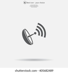 Radar Vector icon satellite dish tv technology.