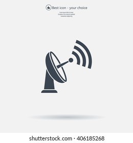 Radar Vector icon satellite dish tv technology.