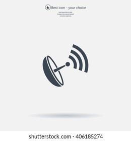 Radar Vector icon satellite dish tv technology.