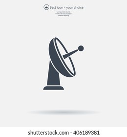 Radar Vector icon satellite dish tv technology.