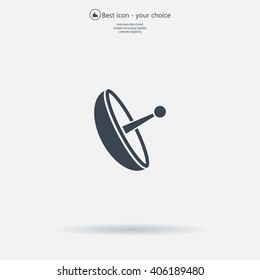 Radar Vector icon satellite dish tv technology.
