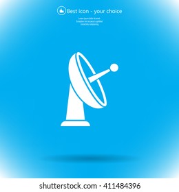 Radar Vector icon satellite dish tv technology.