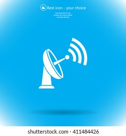 Radar Vector icon satellite dish tv technology.