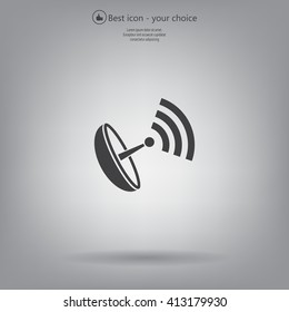 Radar Vector icon satellite dish tv technology.