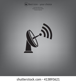 Radar Vector icon satellite dish tv technology.