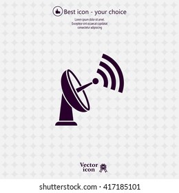 Radar Vector icon satellite dish tv technology.