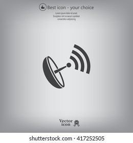 Radar Vector icon satellite dish tv technology.