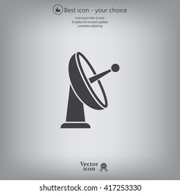 Radar Vector icon satellite dish tv technology.