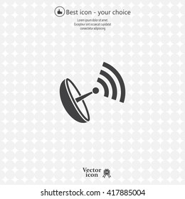 Radar Vector icon satellite dish tv technology.